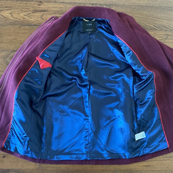 *NWOT* J.Crew Cocoon Coat Italian Stadium Cloth Wool, Heather Fire Red, size 0P - Picture 10 of 16